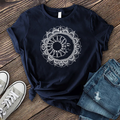 Sun and Moon Flower Mandala T-Shirt