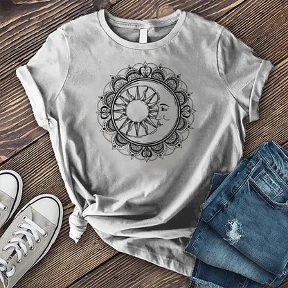 Sun and Moon Flower Mandala T-Shirt