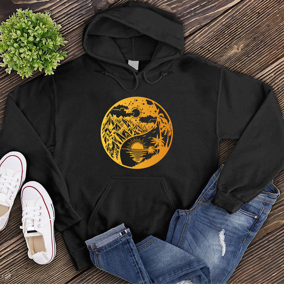 Nature Yin Yang Gold Hoodie Image