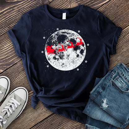 Santa's Sleigh Moon T-Shirt