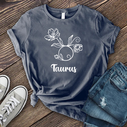 Floral Taurus Symbol T-shirt