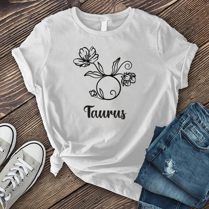 Floral Taurus Symbol T-shirt