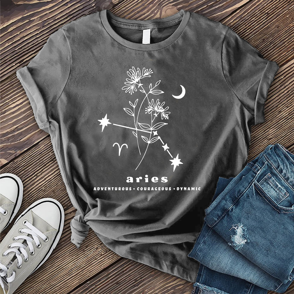 Aries Lunar Flower Constellation T-shirt Image