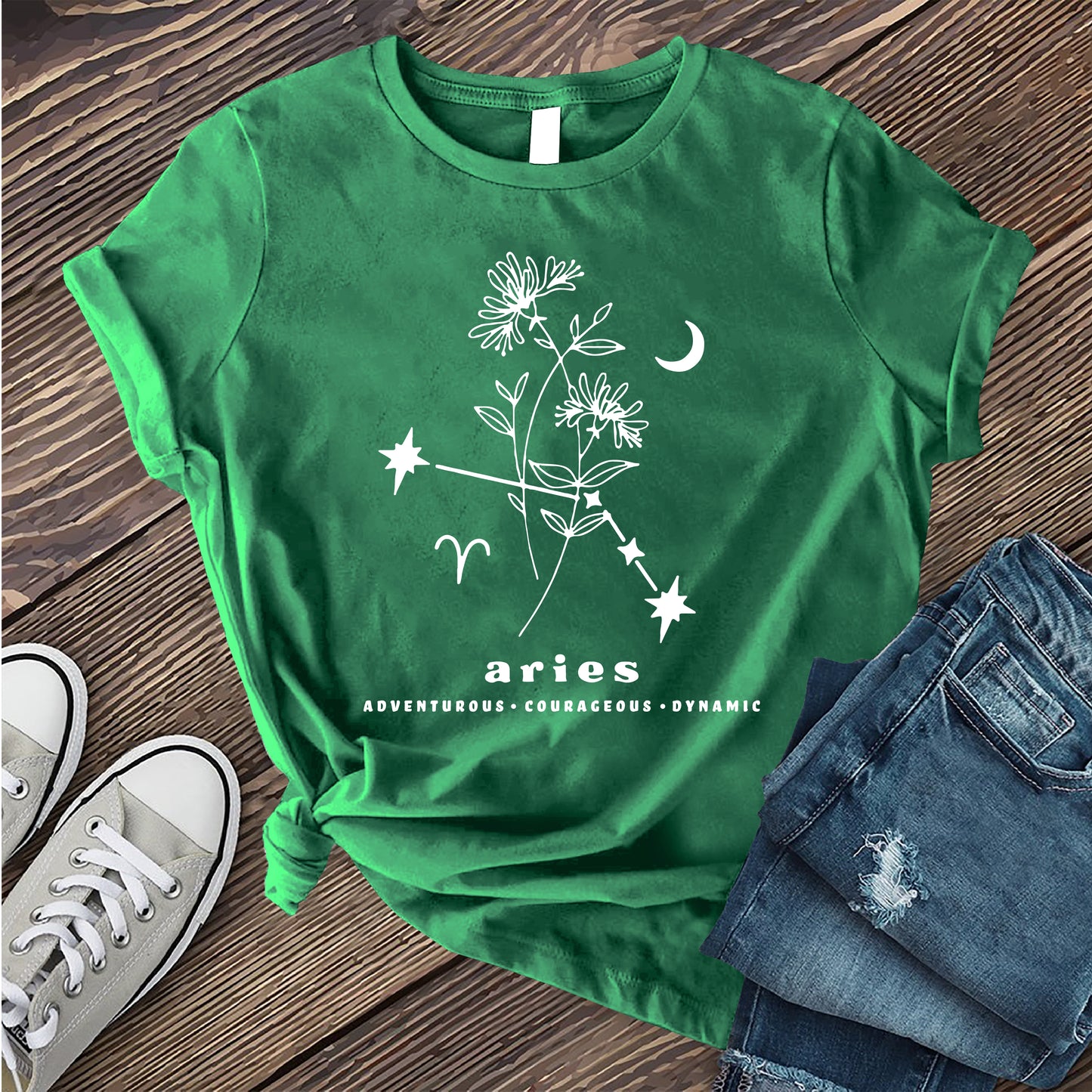 Aries Lunar Flower Constellation T-shirt