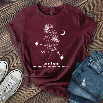 Aries Lunar Flower Constellation T-shirt