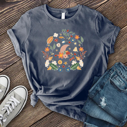 Vintage Floral Moon T-shirt