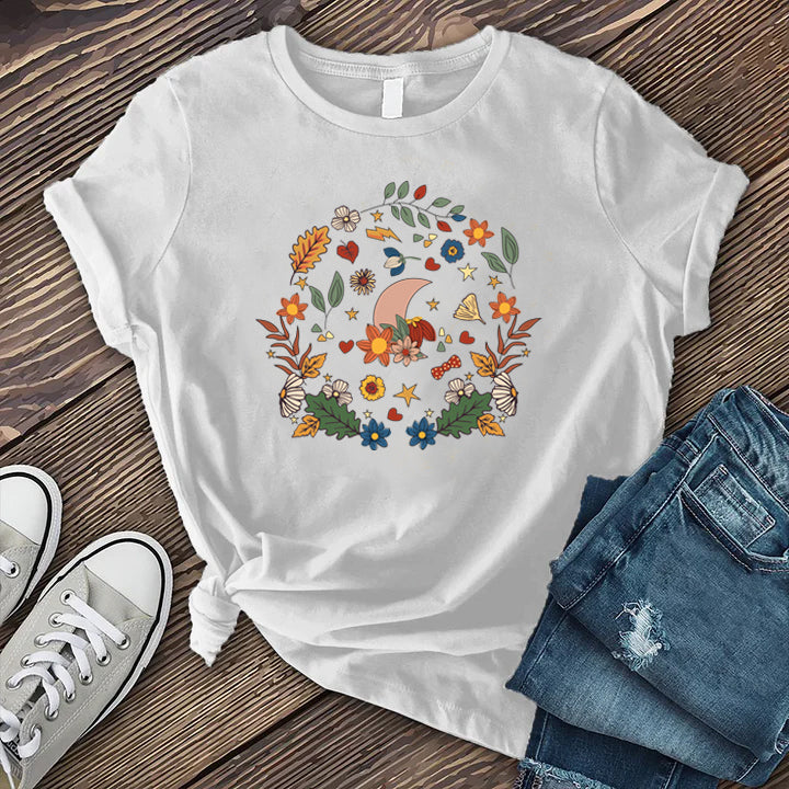Vintage Floral Moon T-shirt