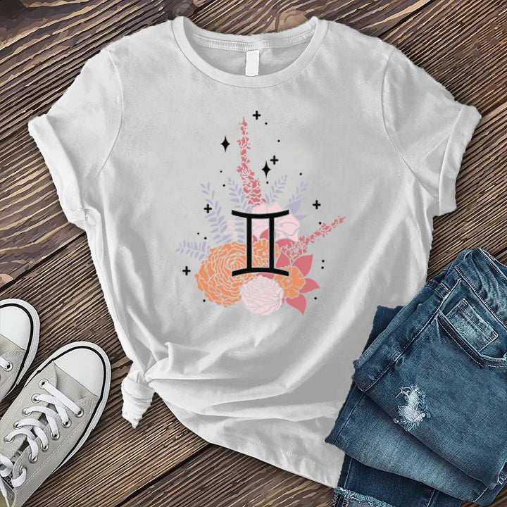 Gemini Floral Symbol T-shirt
