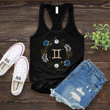 Load image into Gallery viewer, Gemini Symbol Floral Circle Women&#39;s Tank Top
