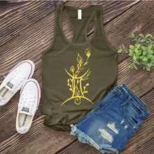 Load image into Gallery viewer, Gemini Symbol with Flowers Women&#39;s Tank Top
