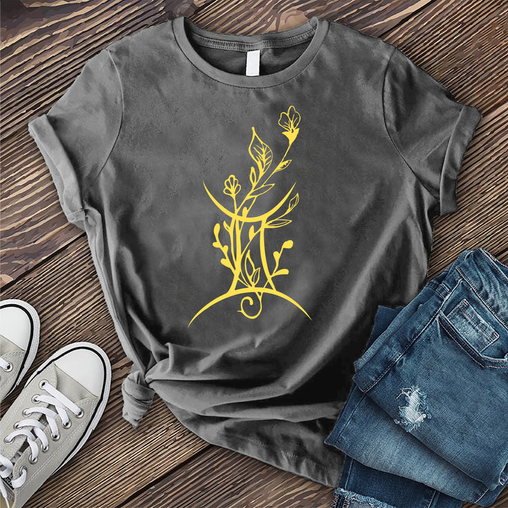 Gemini Symbol with Flowers T-shirt's Image