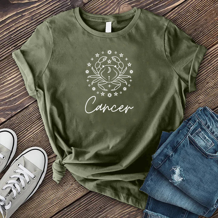 Cancer Crab Star Circle T-shirt