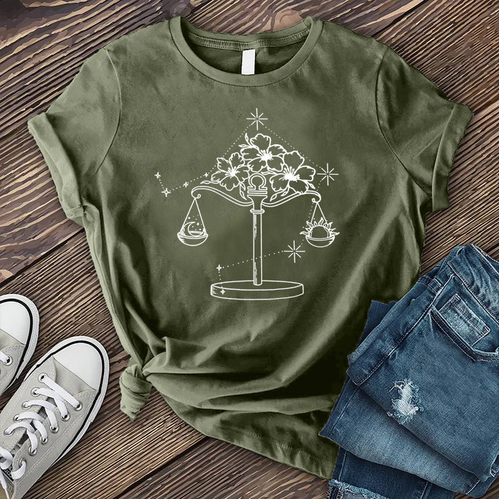 Libra Floral Scales T-shirt