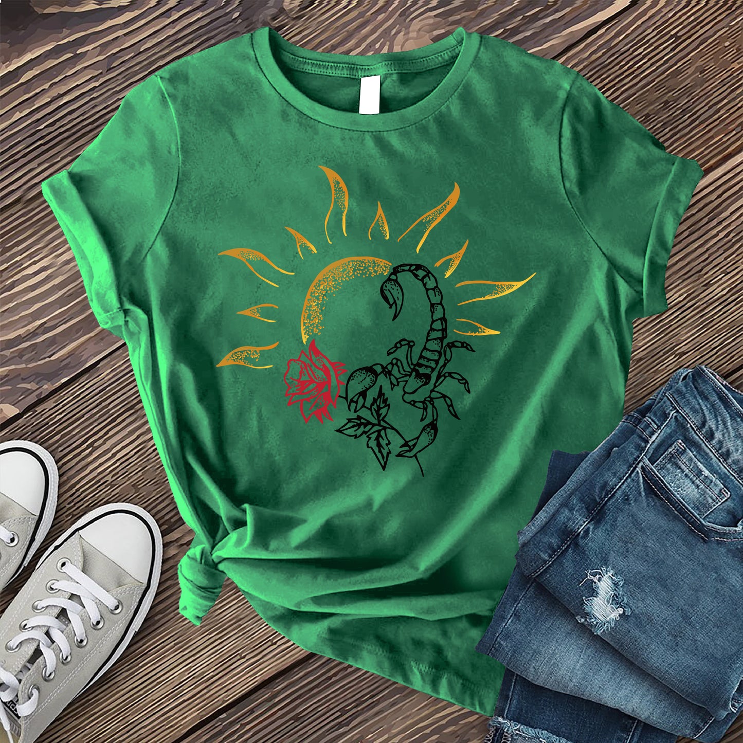 Scorpio Sun and Rose T-shirt