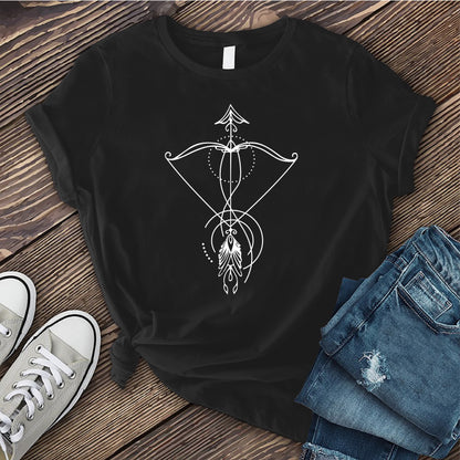 Sagittarius Line Art Bow T-shirt