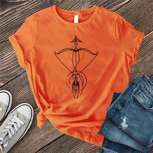 Sagittarius Line Art Bow T-shirt