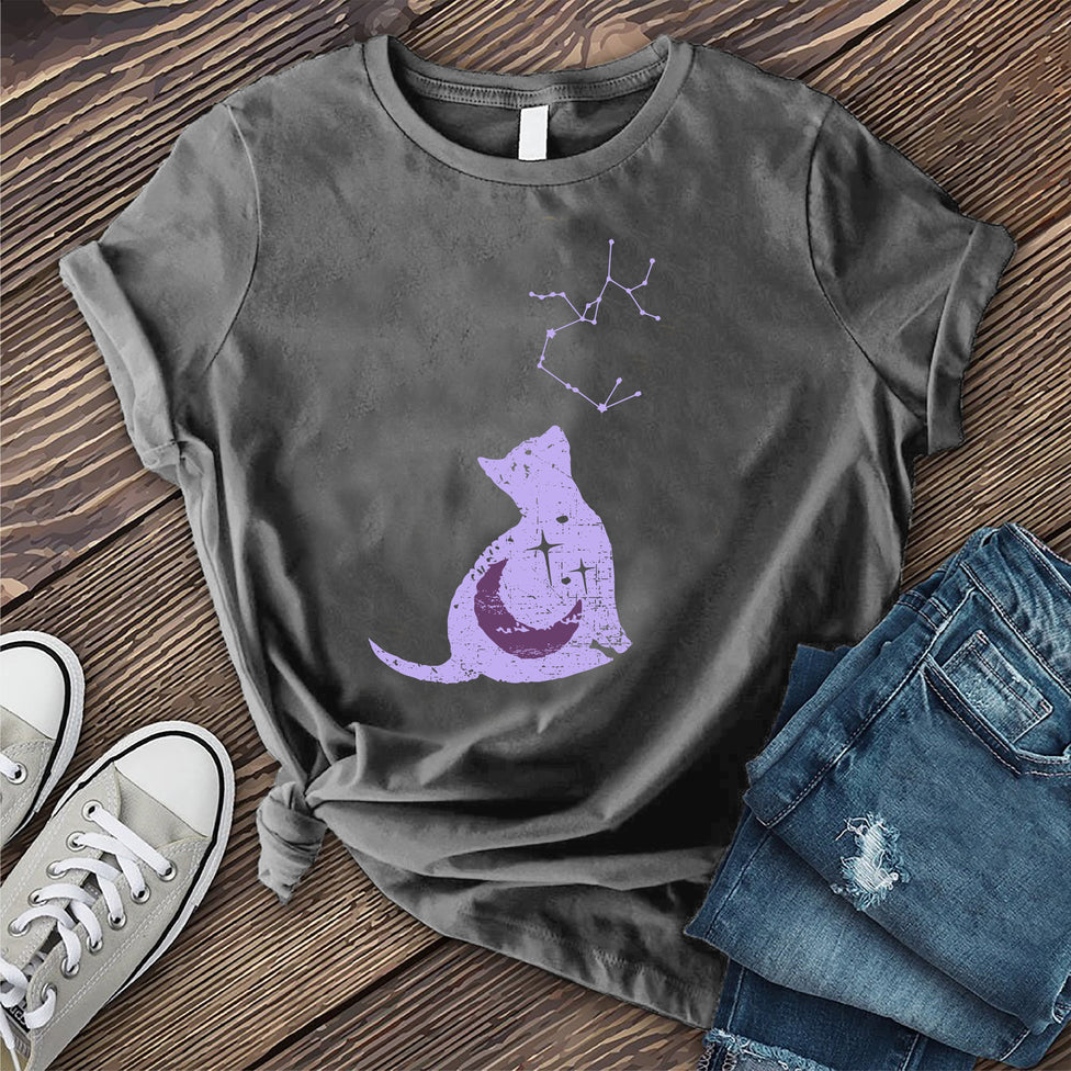 Sagittarius Cat and Constellation T-shirt Image