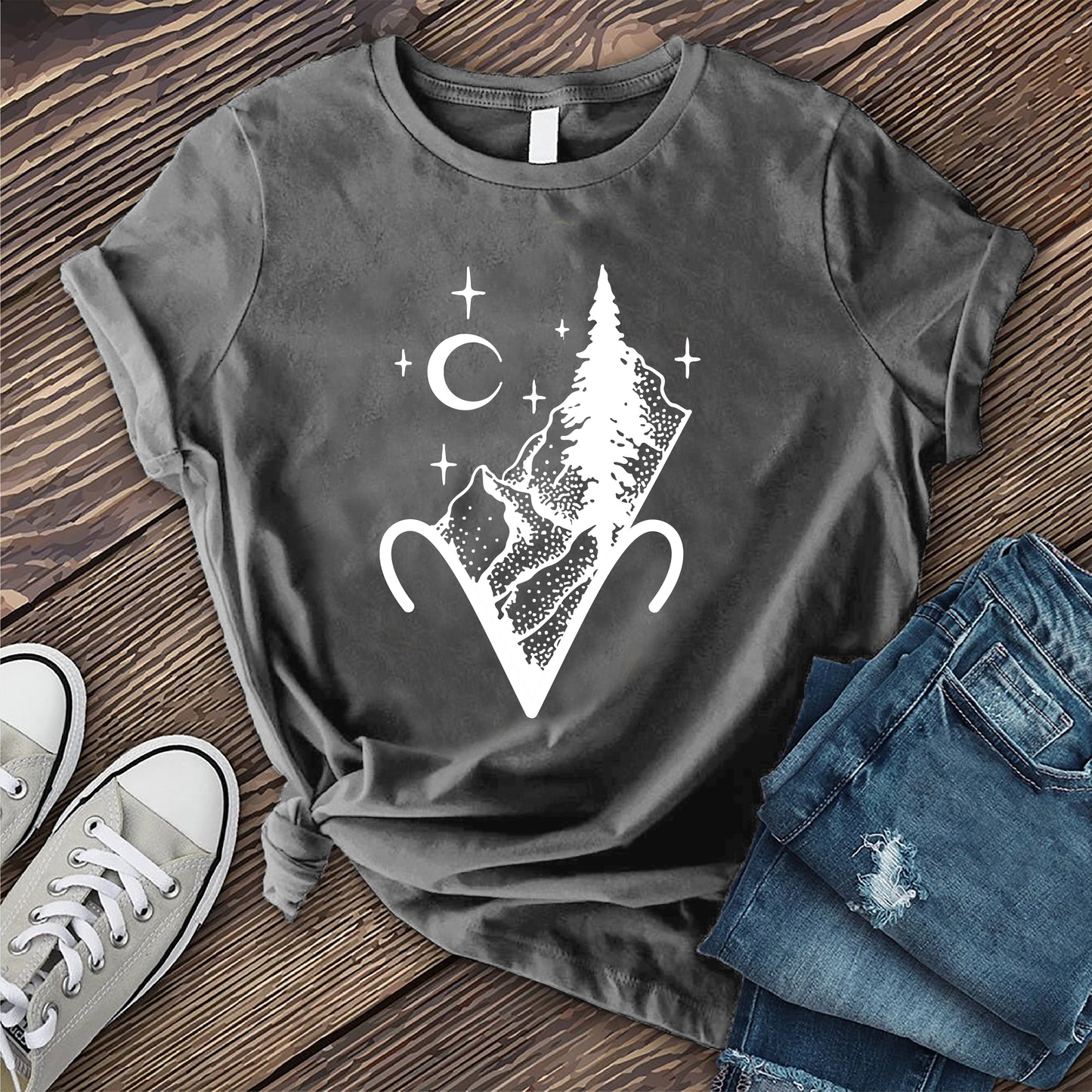 Aries Mountain and Stars T-shirt