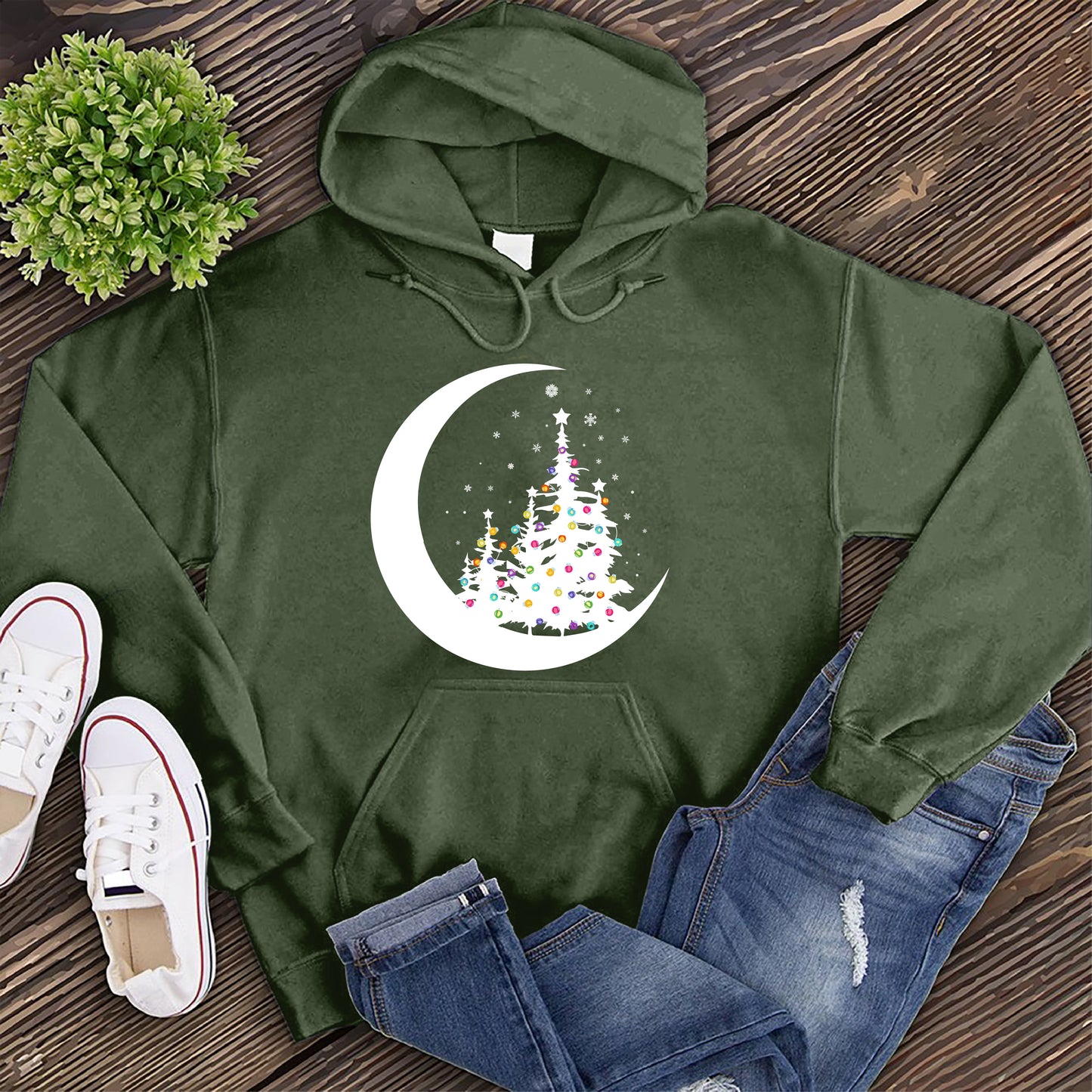 Christmas Moon Tree Hoodie