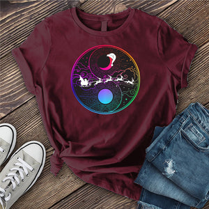 Christmas Sun and Moon Yin Yang Rainbow T-shirt