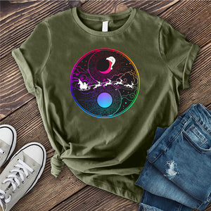 Christmas Sun and Moon Yin Yang Rainbow T-shirt