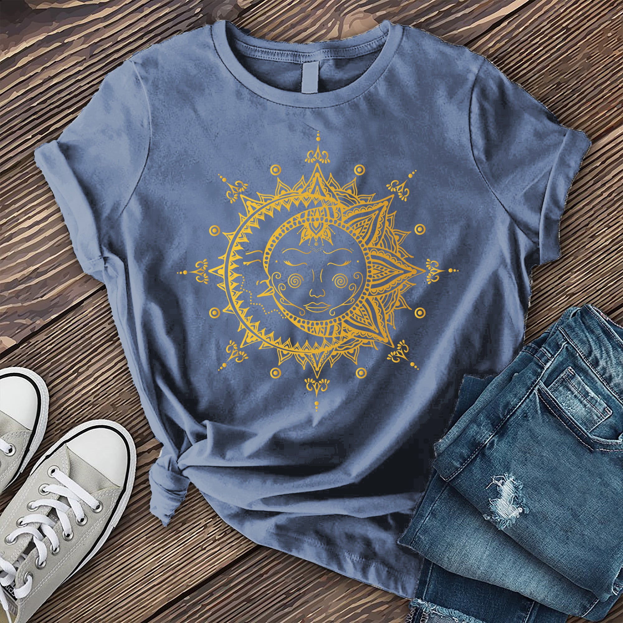 Rock Off Maglietta Ufficiale George Harrison – Motivo Sun & Moon, Cotone Morbido, Maniche Corte, Taglie S-XXL