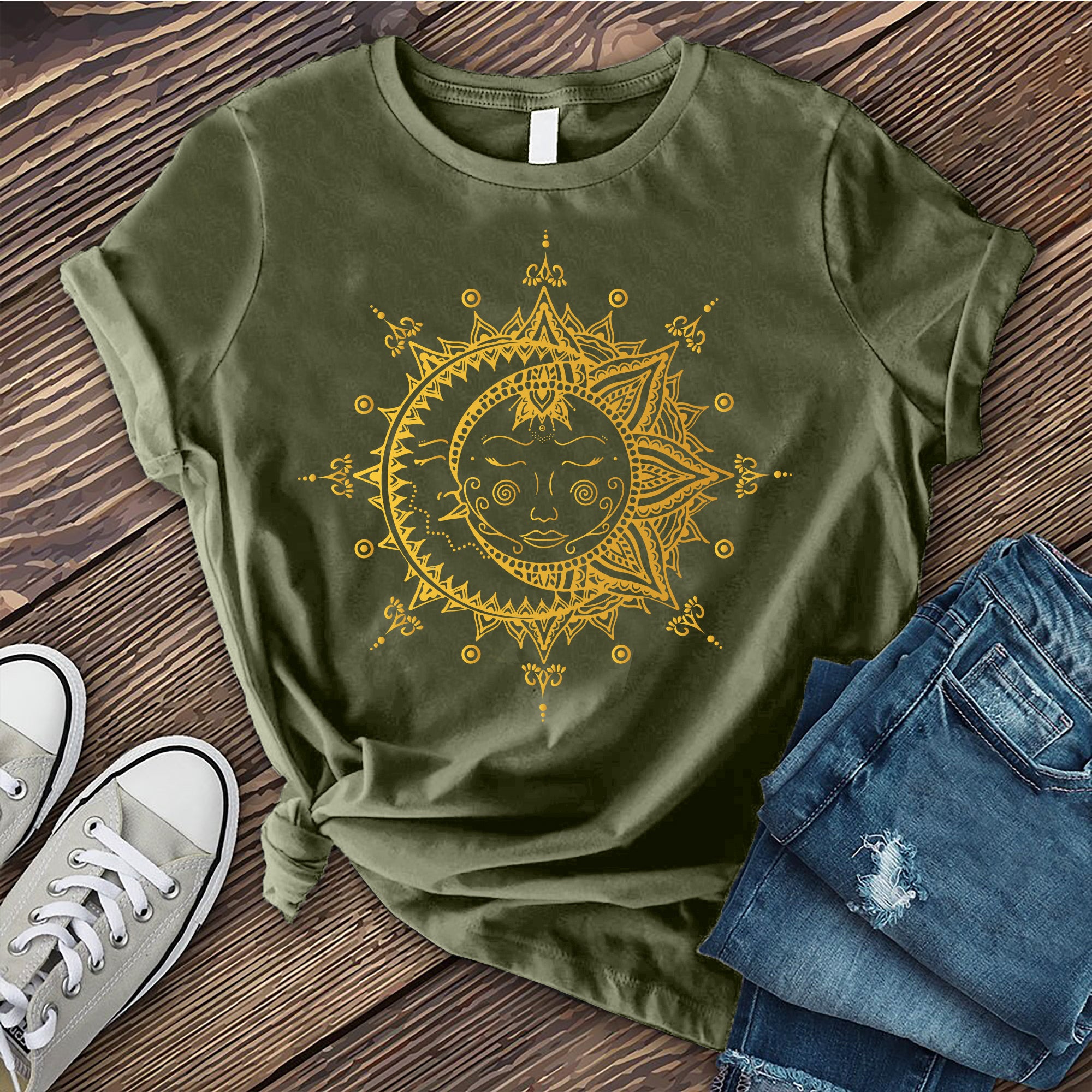 Mandala Sun and Moon T-shirt – Cosmic Clothing Co.