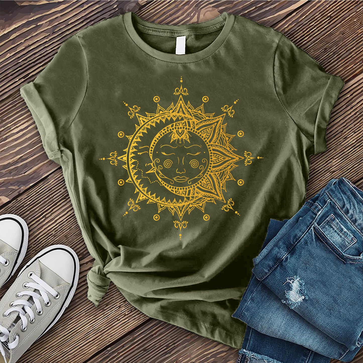 Mandala Sun and Moon T-shirt