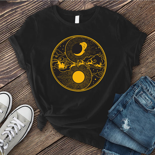 Christmas Sun & Moon Yin Yang Yellow T-shirt