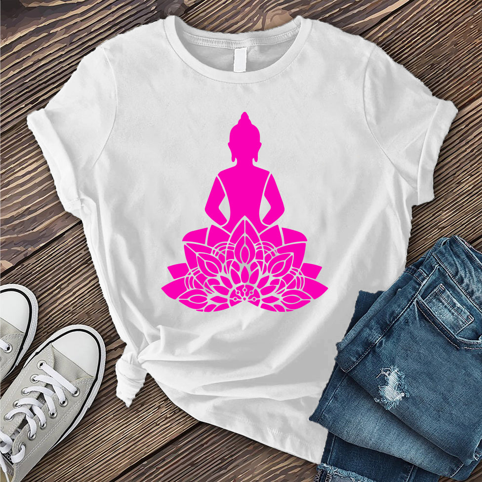 Neon Buddha Flower T-Shirt Image