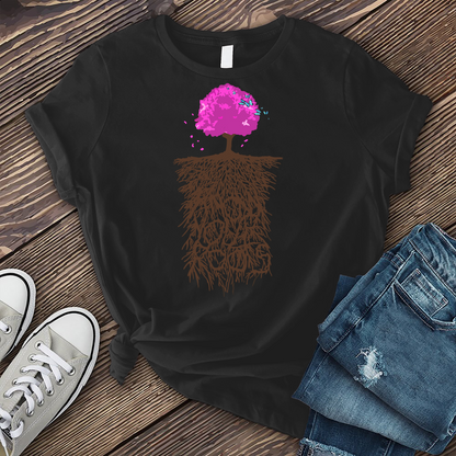 Cherry Blossom Butterfly Tree T-shirt