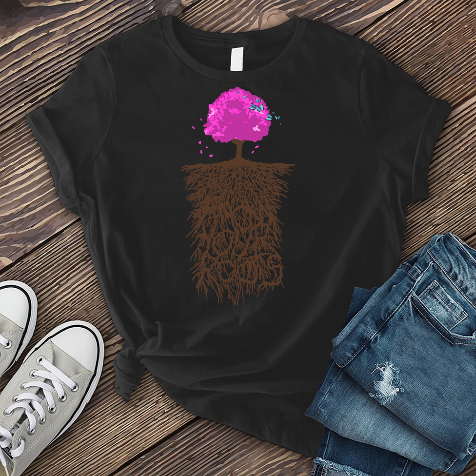 Cherry Blossom Butterfly Tree T-shirt Image