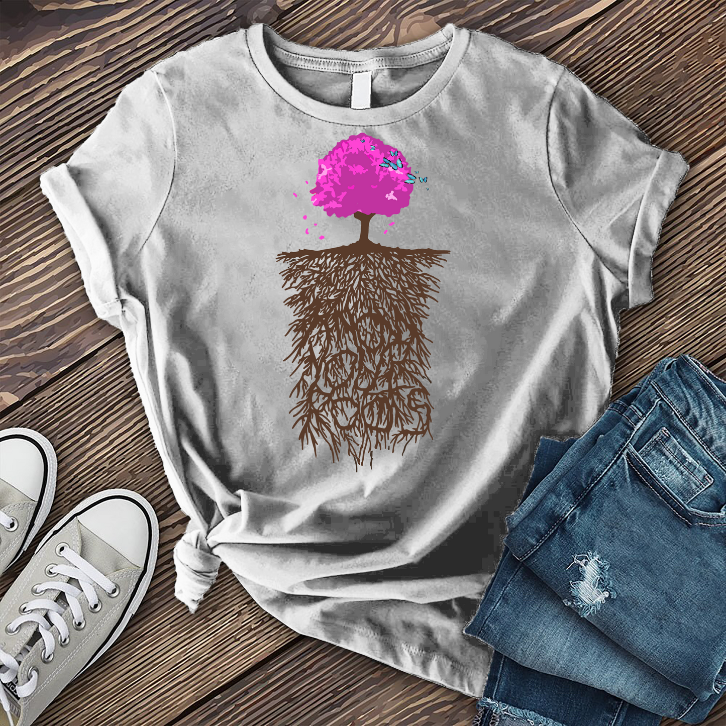 Cherry Blossom Butterfly Tree T-shirt