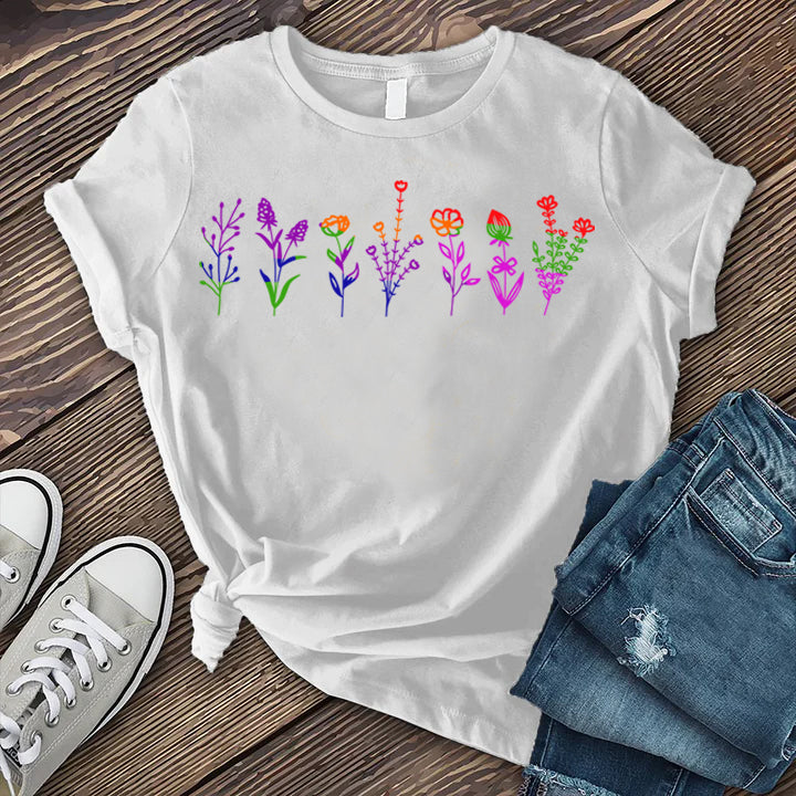 Colorful Plant Flowers T-Shirt Image