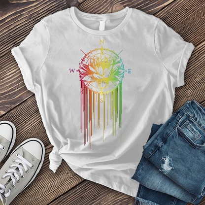 Rainbow Lotus Compass Drip T-Shirt