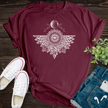 Load image into Gallery viewer, Ivory Mandala Feather T-Shirt
