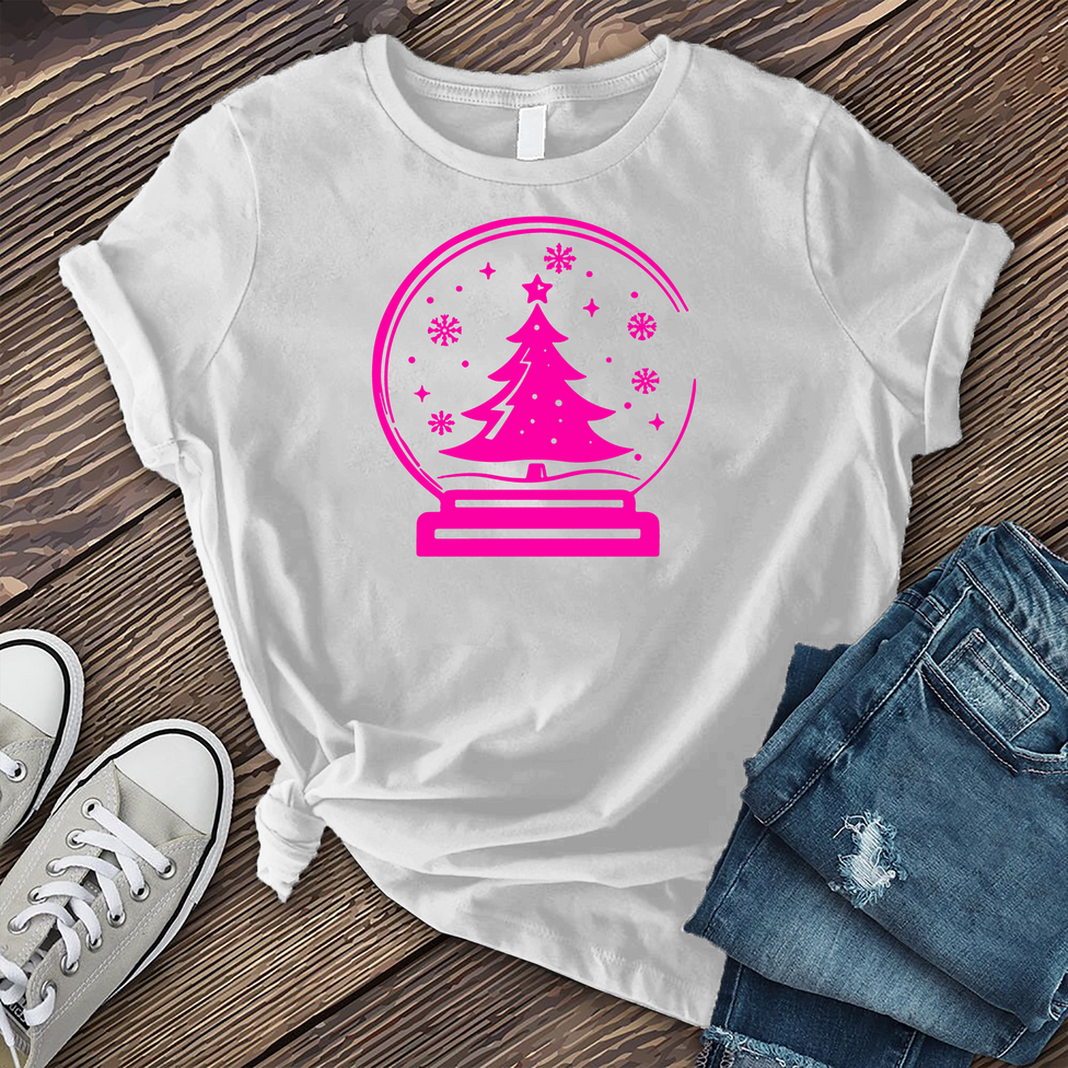 Hot Pink Christmas Globe T-Shirt Image