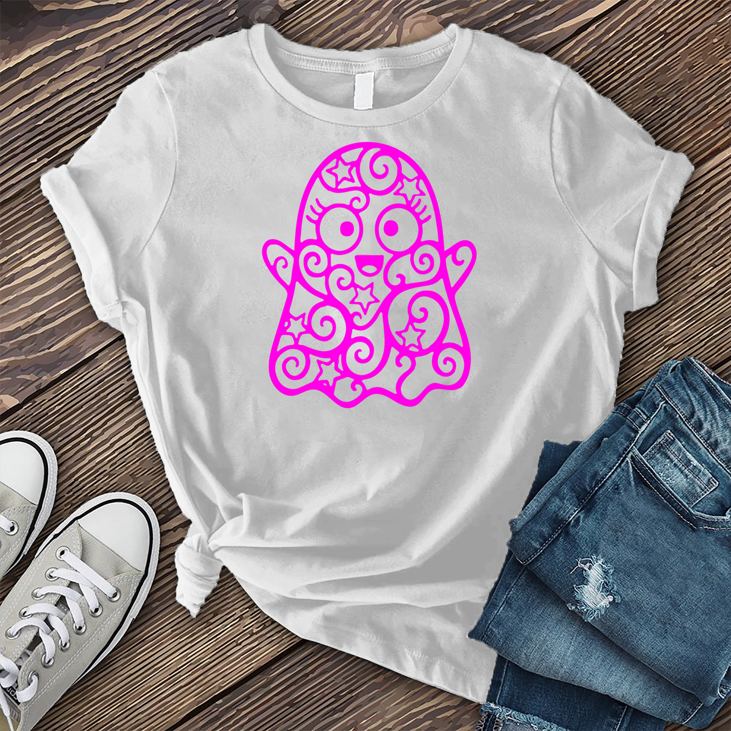 Neon Mandala Ghost T-Shirt