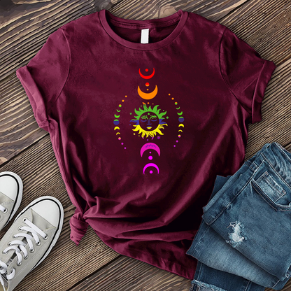 Rainbow Celestial Sunshine Moon T-Shirt