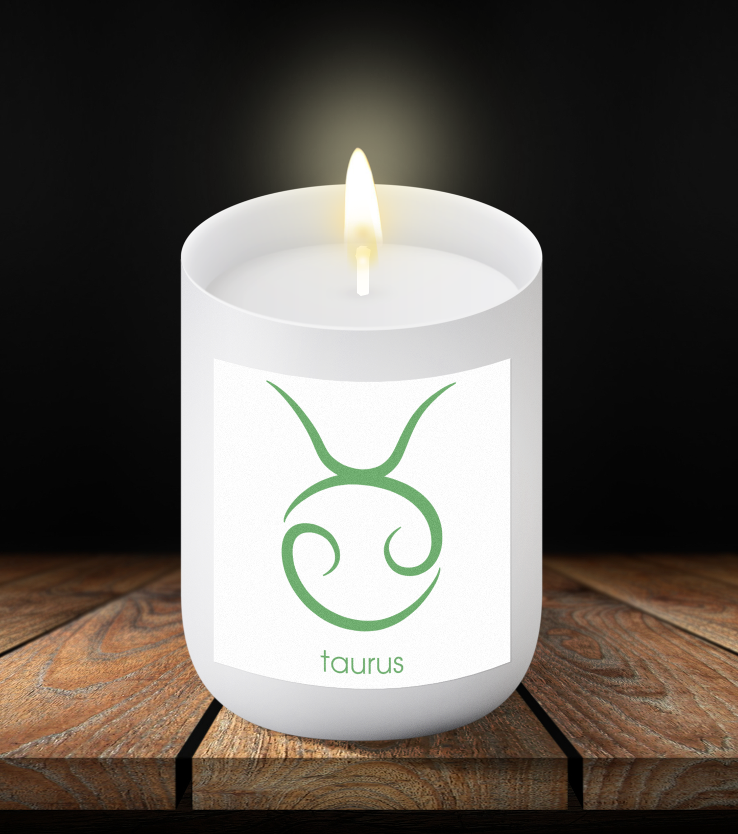 Simple Taurus Symbol Candle