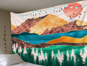 Sunset Mountains Tapestry
