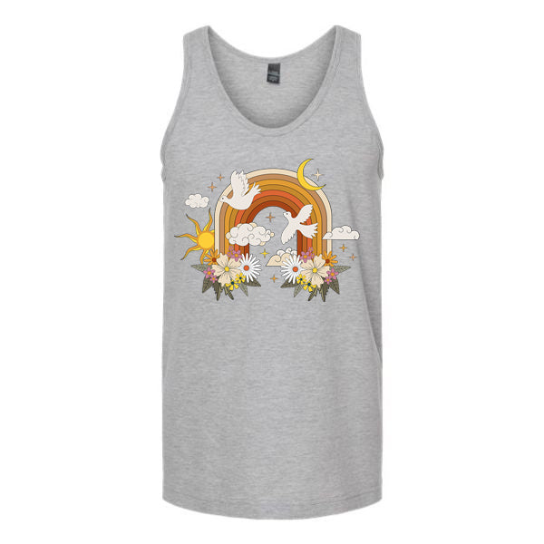 Floral Rainbow With Doves Unisex Tank Top