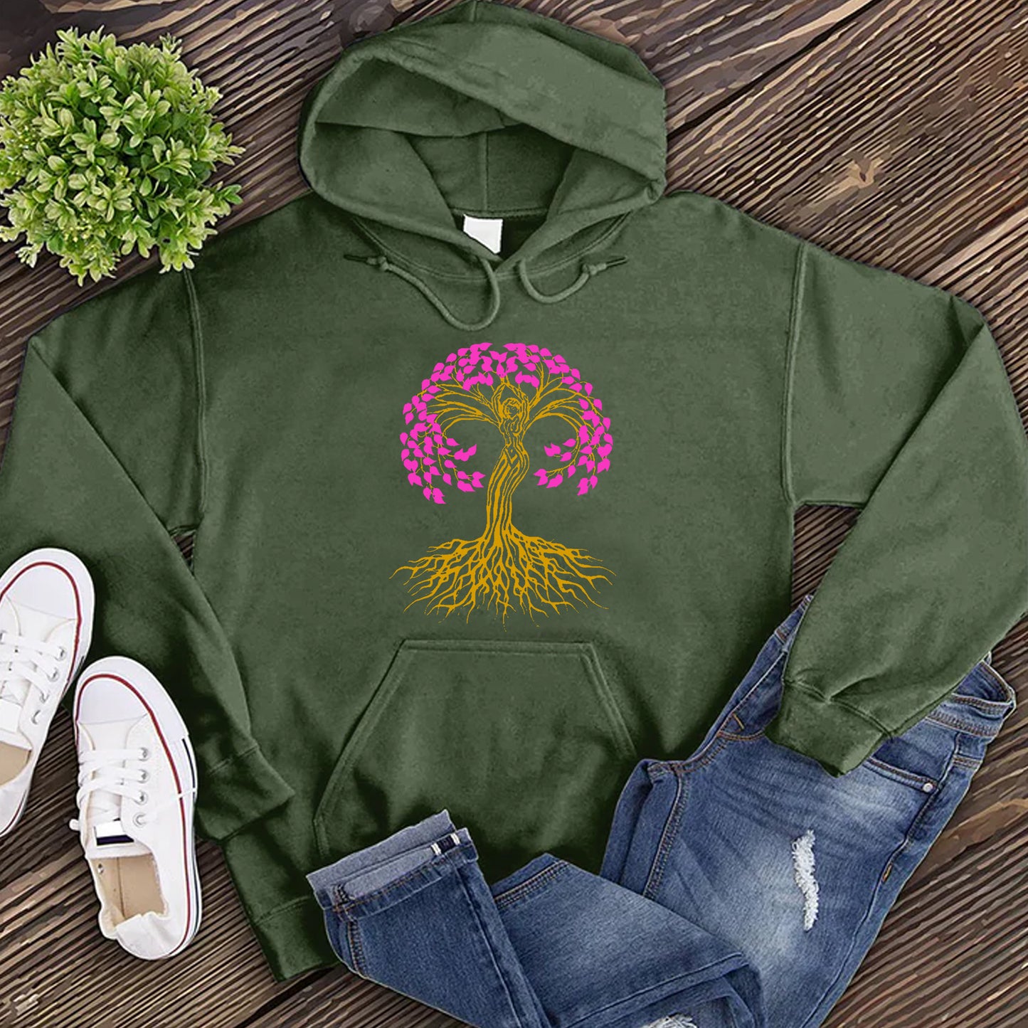 Tree With Leaf Hoodie