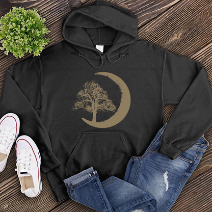 Sketched Tree and Moon Hoodie