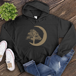 Sketched Tree and Moon Hoodie's Image