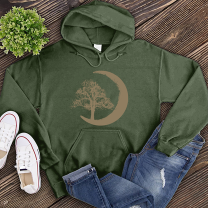 Sketched Tree and Moon Hoodie