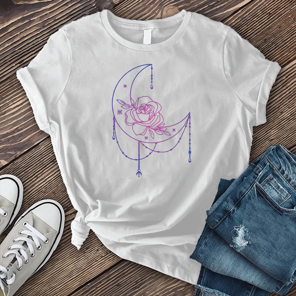 Celestial Moon Rose T-Shirt Image